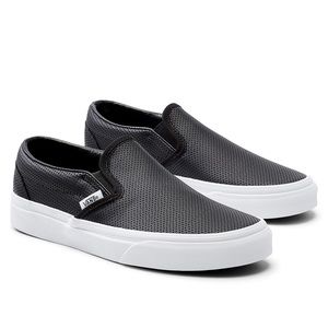 Vans perforated leather slip ons